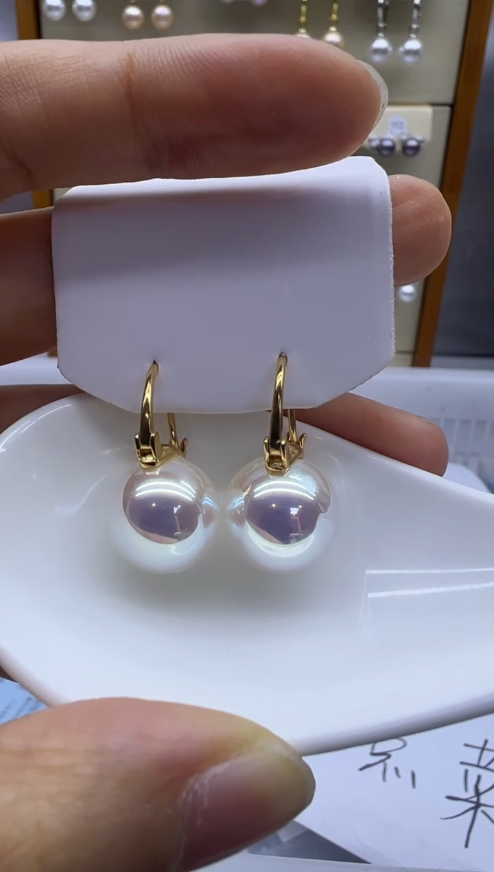 银S925镶嵌耳饰淡水珍珠700