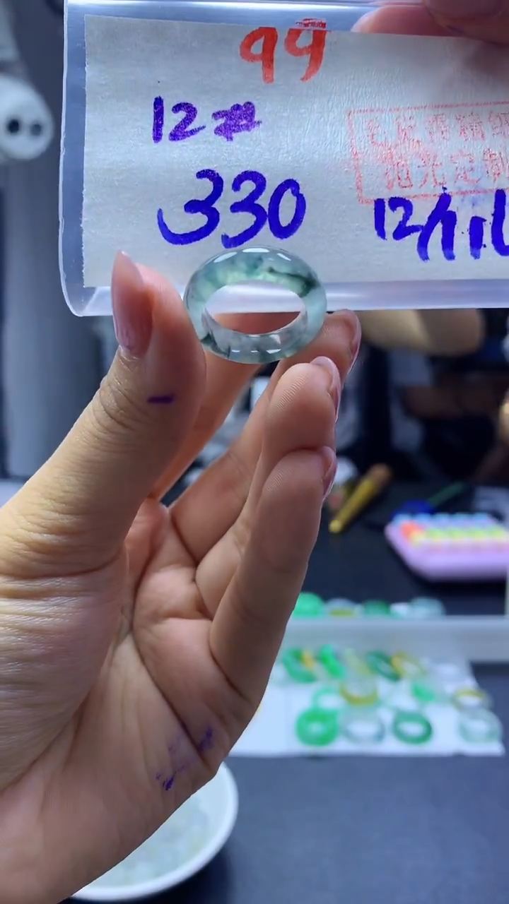 未镶嵌定制翡翠戒圈#330元-毛货需精细抛光