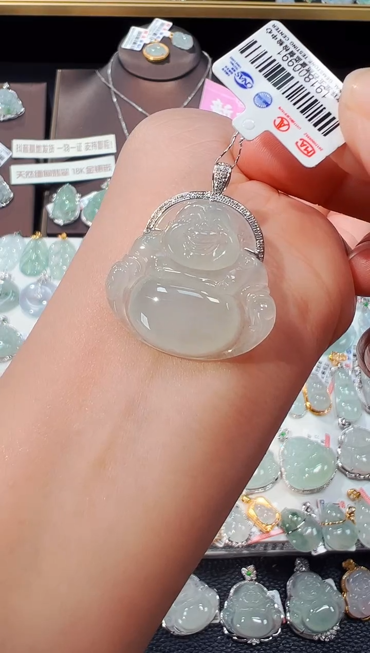 【闪购商品】翡翠吊坠(不含链)18K金镶嵌佛公吊坠991