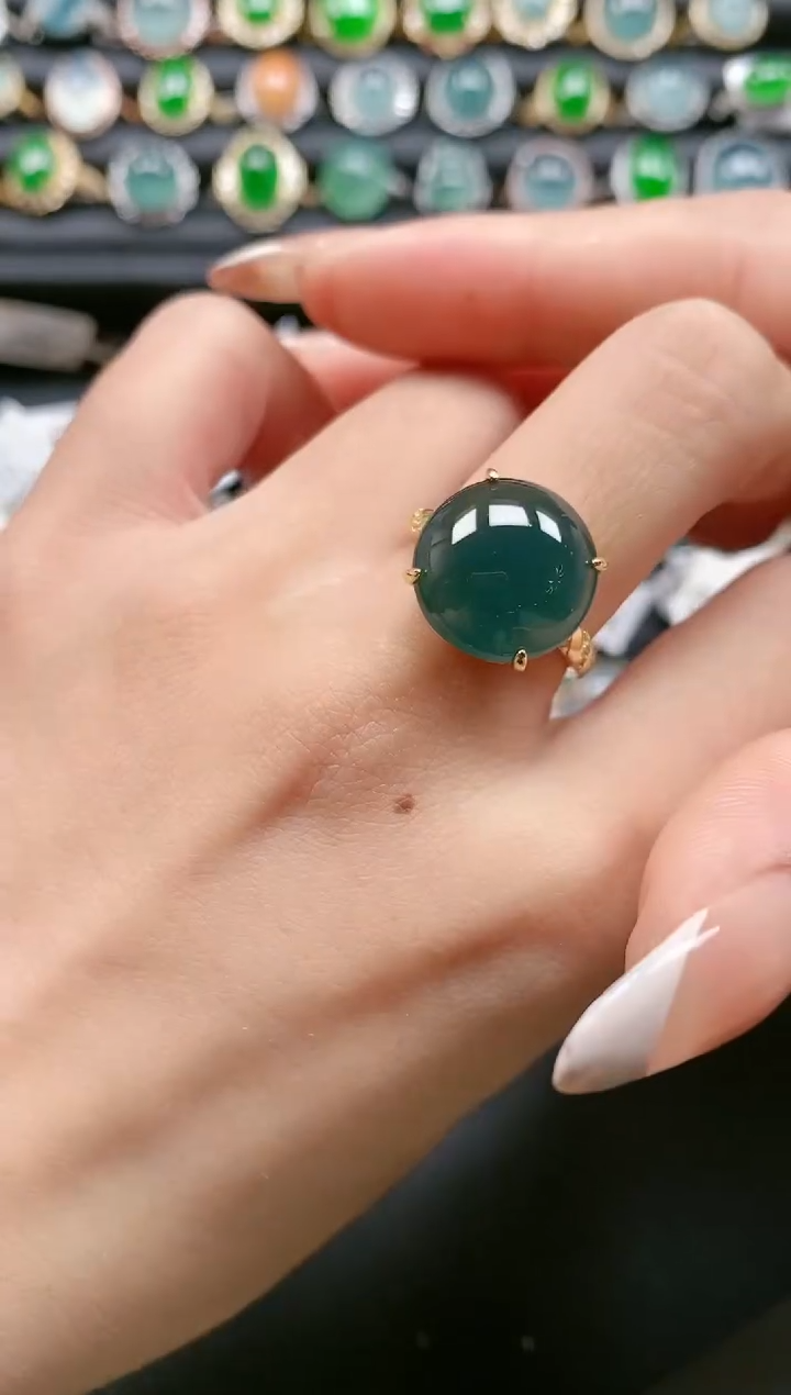 【闪购商品】翡翠戒指银S925镶嵌111111