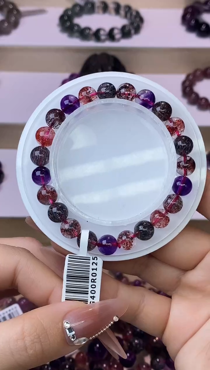【闪购商品】水晶手链未镶嵌黑加仑超七单圈8m+