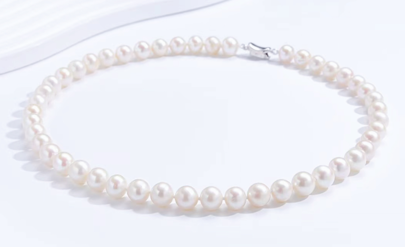 【苏紫甄选】“伊丽莎白”淡水无核珍珠项链10-11mm/s925银
