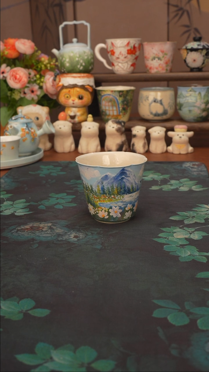 石一 阿勒泰雪景花口手握杯