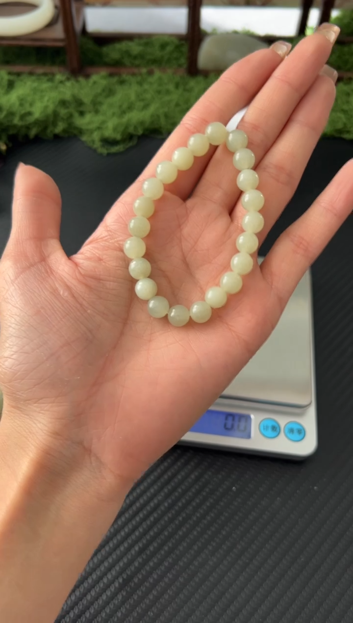 未镶嵌手串和田玉且末微色差近矿卡8