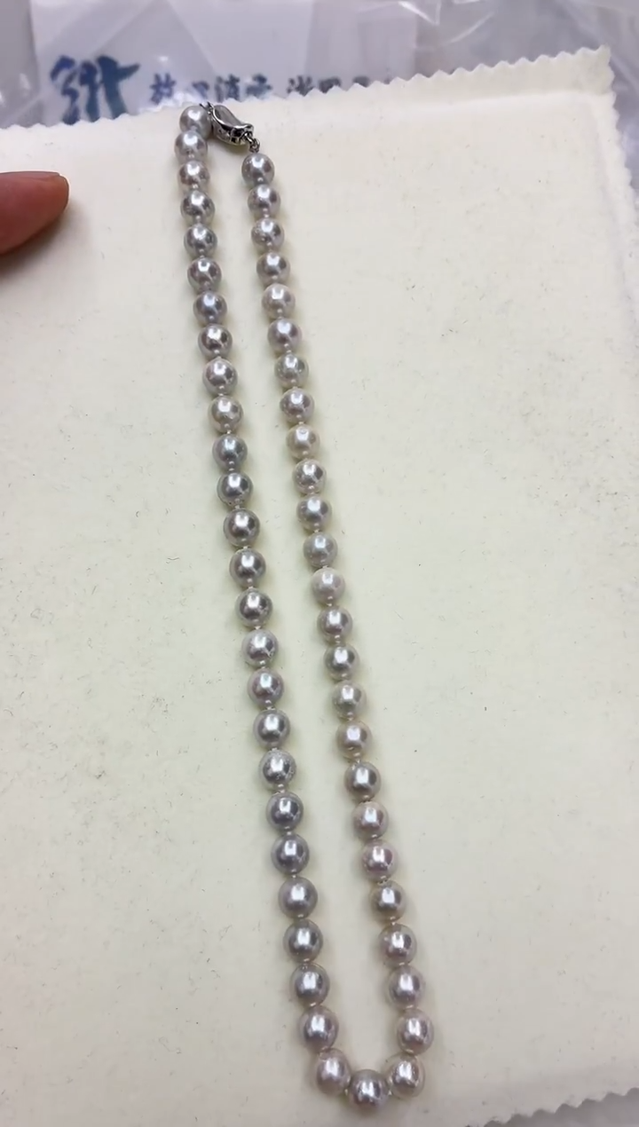 未镶嵌DA海水珍珠灰珠串链7-8 y642