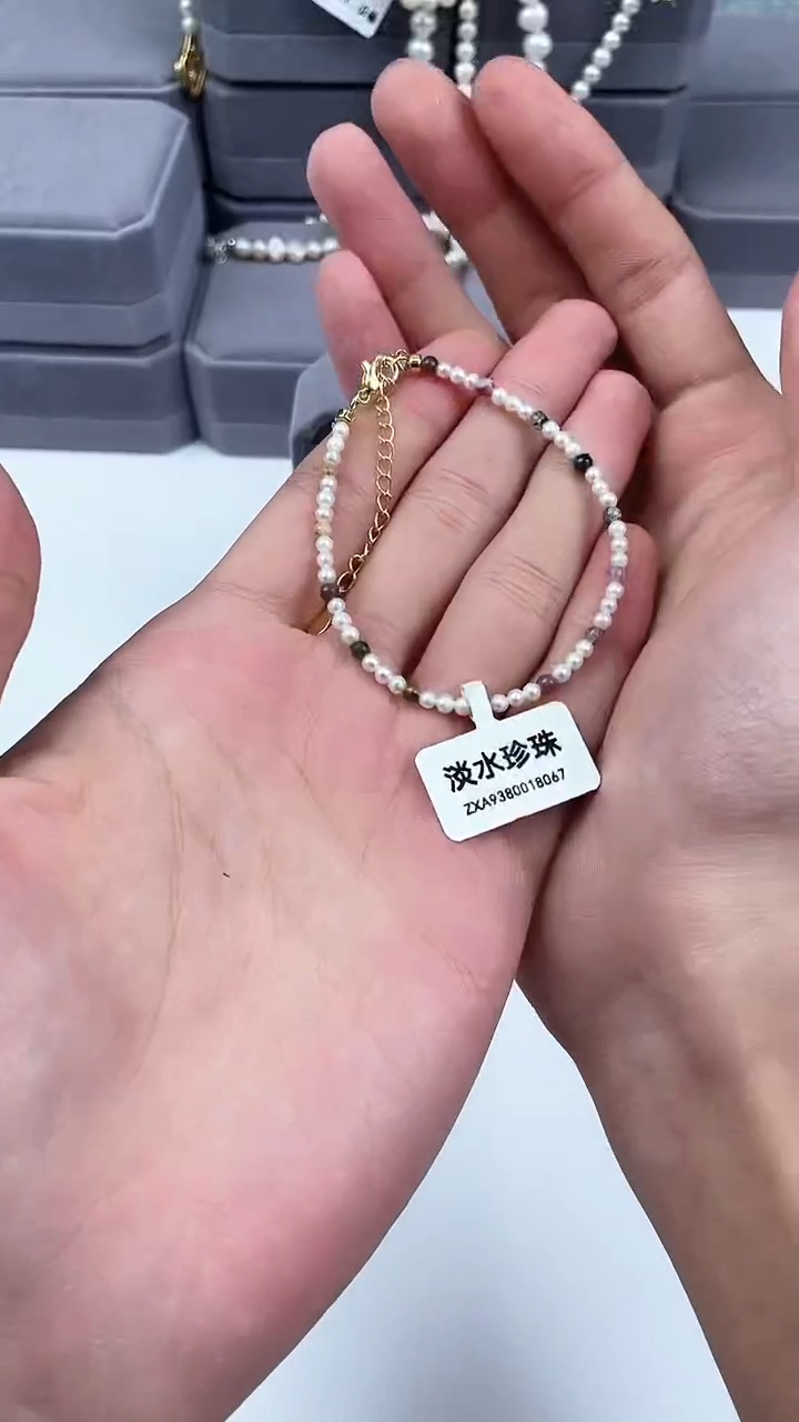 【闪购商品】淡水珍珠111银S925镶嵌天然珍珠手链