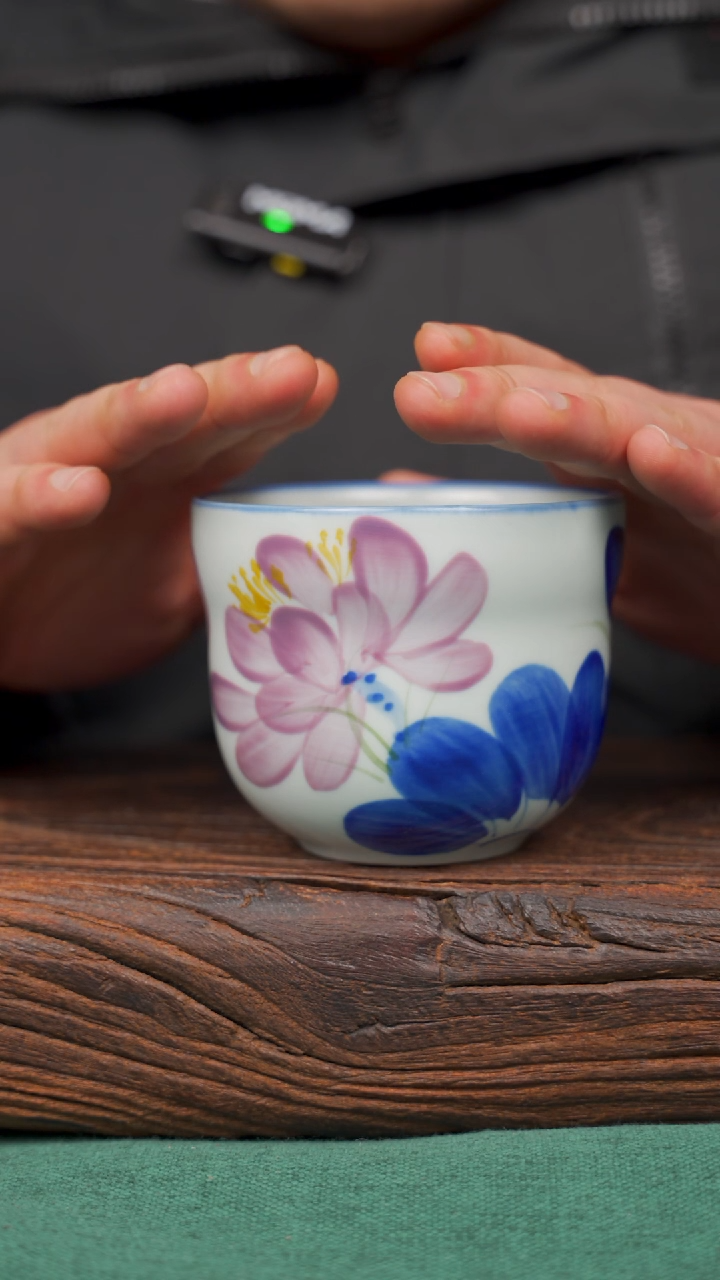 【闪购商品】瓷片42景德镇杯釉下手工手绘瓷器