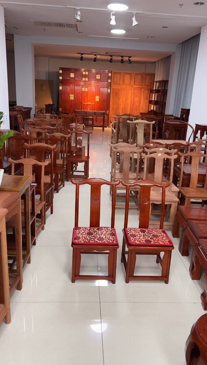 花梨木类置物架舟**木花梨色小官帽小巴花一对