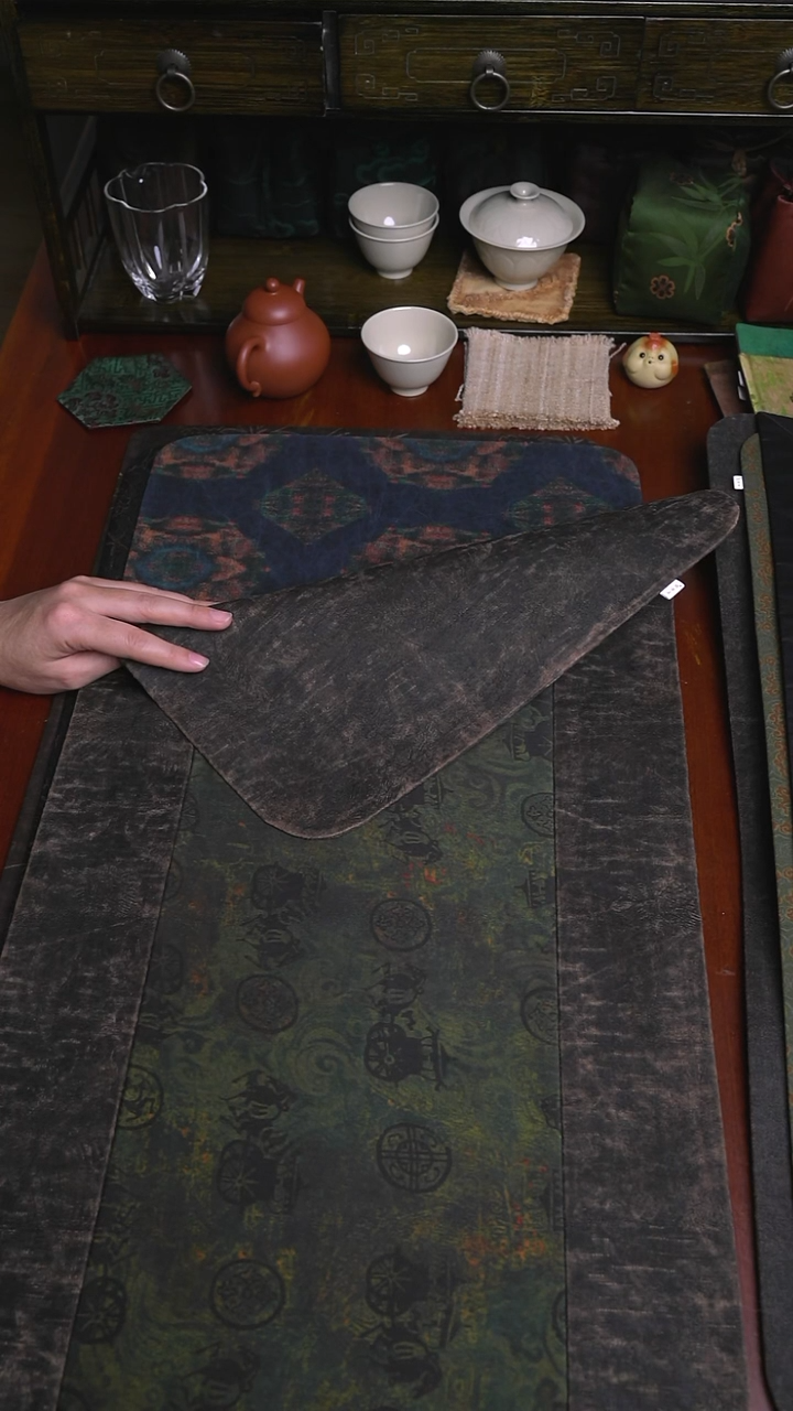 6533双面双拼香云纱茶席