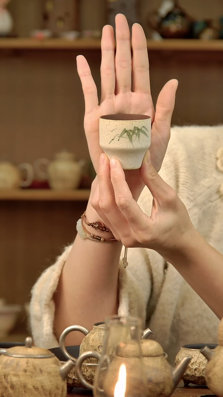 言野手作 落雪手绘竹节杯