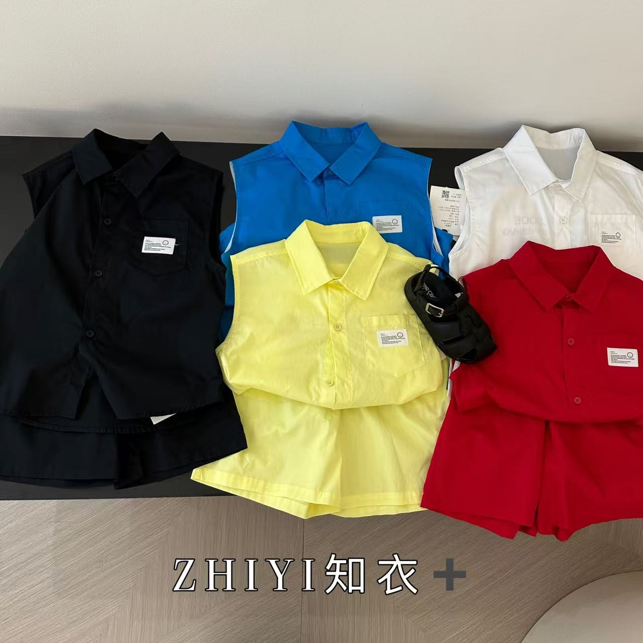 ZY-【夏*糖果】夏款儿童韩版百搭糖果色无袖套装-1006