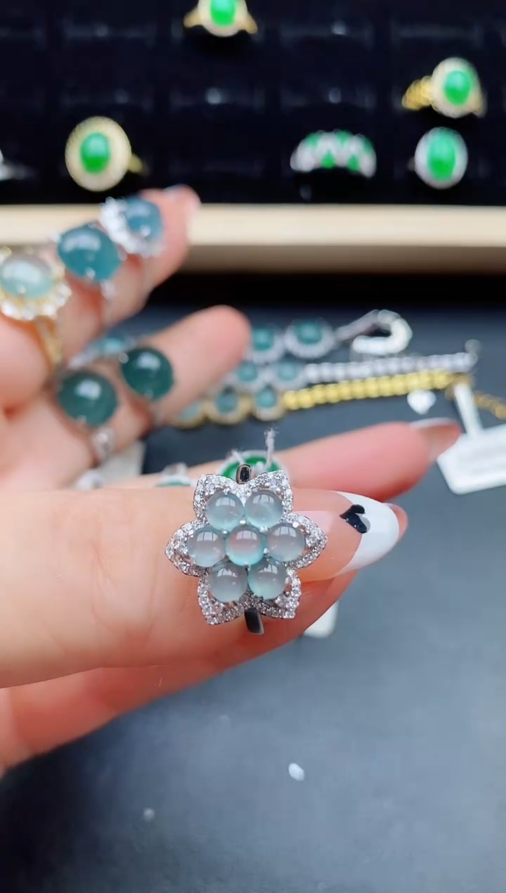 【闪购商品】翡翠戒指银S925镶嵌231321