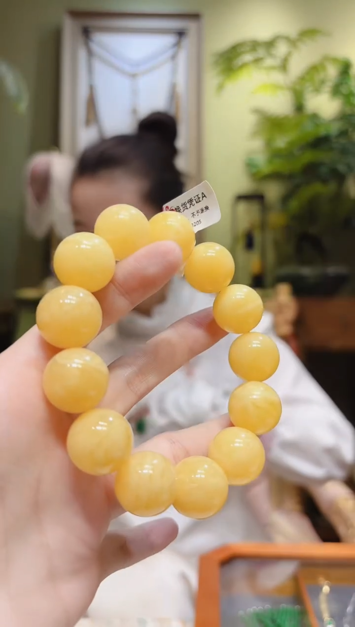 【闪购商品】蜜蜡手串未镶嵌8号蜜蜡手串18.1