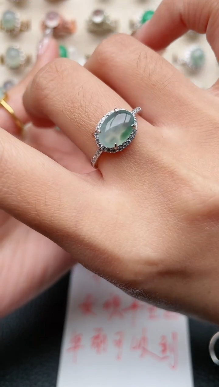 【闪购商品】翡翠戒指银S925镶嵌1111