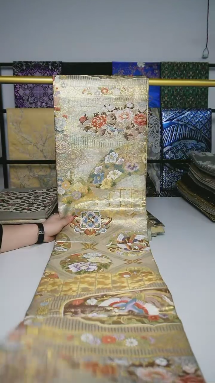 【闪购商品】织绣织锦90双面全通花卉丸带