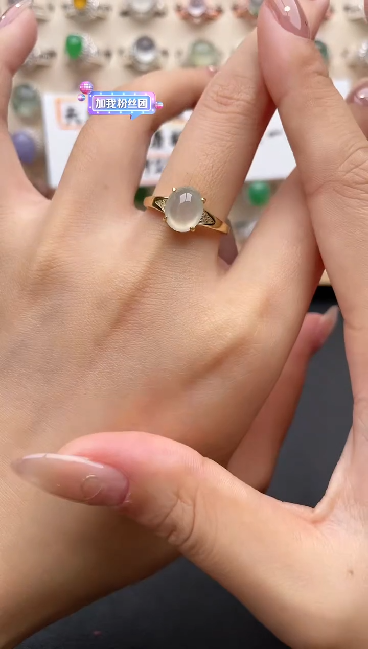 【闪购商品】翡翠戒指银S925镶嵌一物一证一礼盒