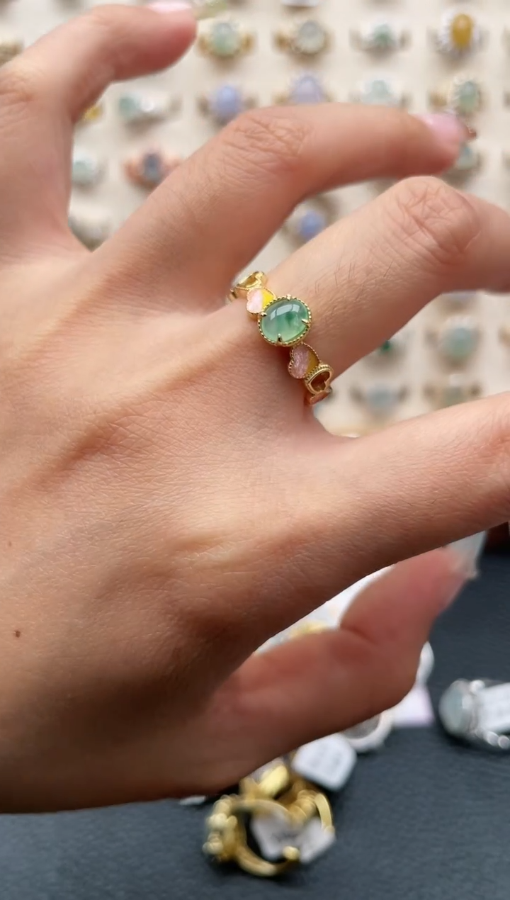 翡翠戒指银S925镶嵌11111