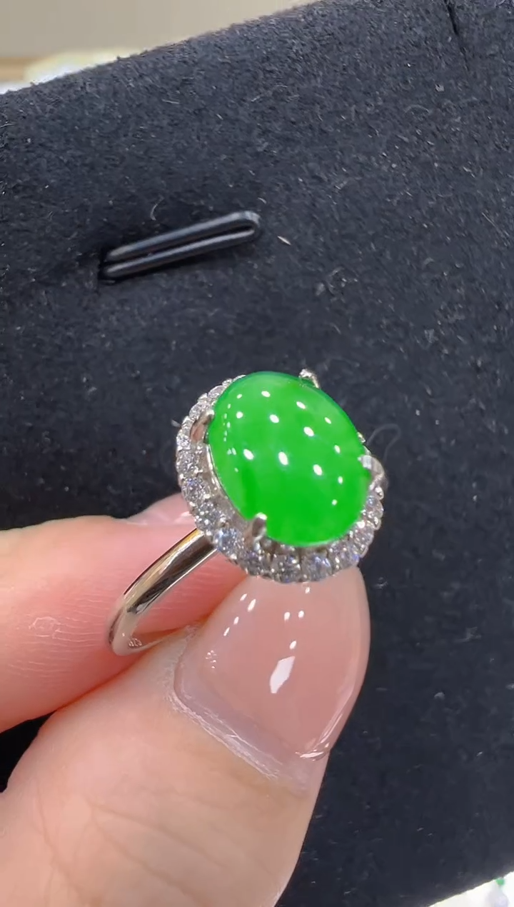 银S925镶嵌戒指翡翠多样性团购发一件