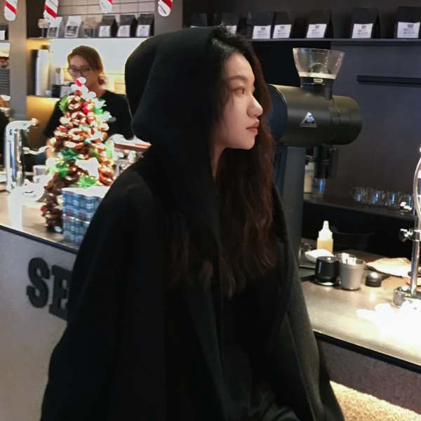 2025青果领浴袍款时尚双面羊毛大衣