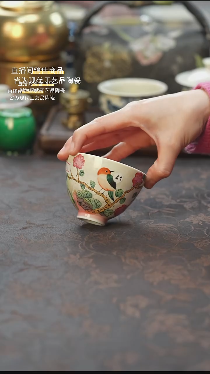 景德镇陶瓷杯碗柴烧多人