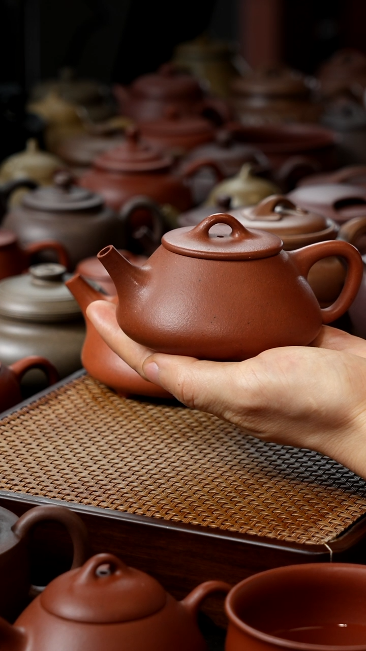 茶壶紫砂平盖石瓢红6666666