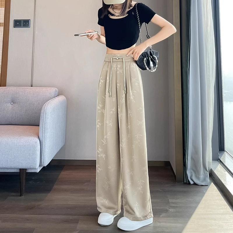 法式复古阔腿裤女秋冬加厚慵懒风垂感软糯休闲直筒裤