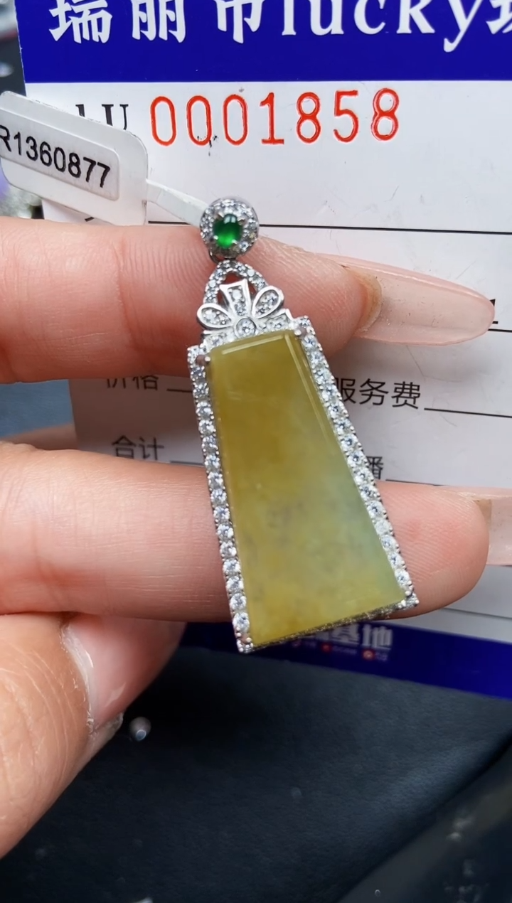 【闪购商品】翡翠颈饰银S925镶嵌1858