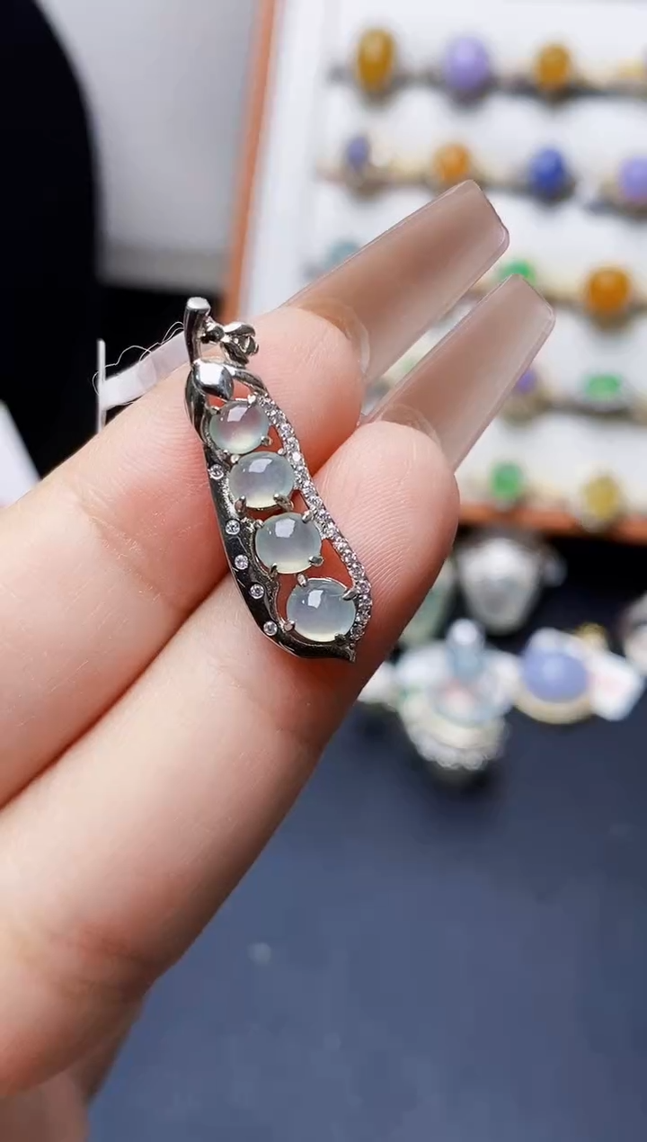 银S925镶嵌戒指翡翠0417