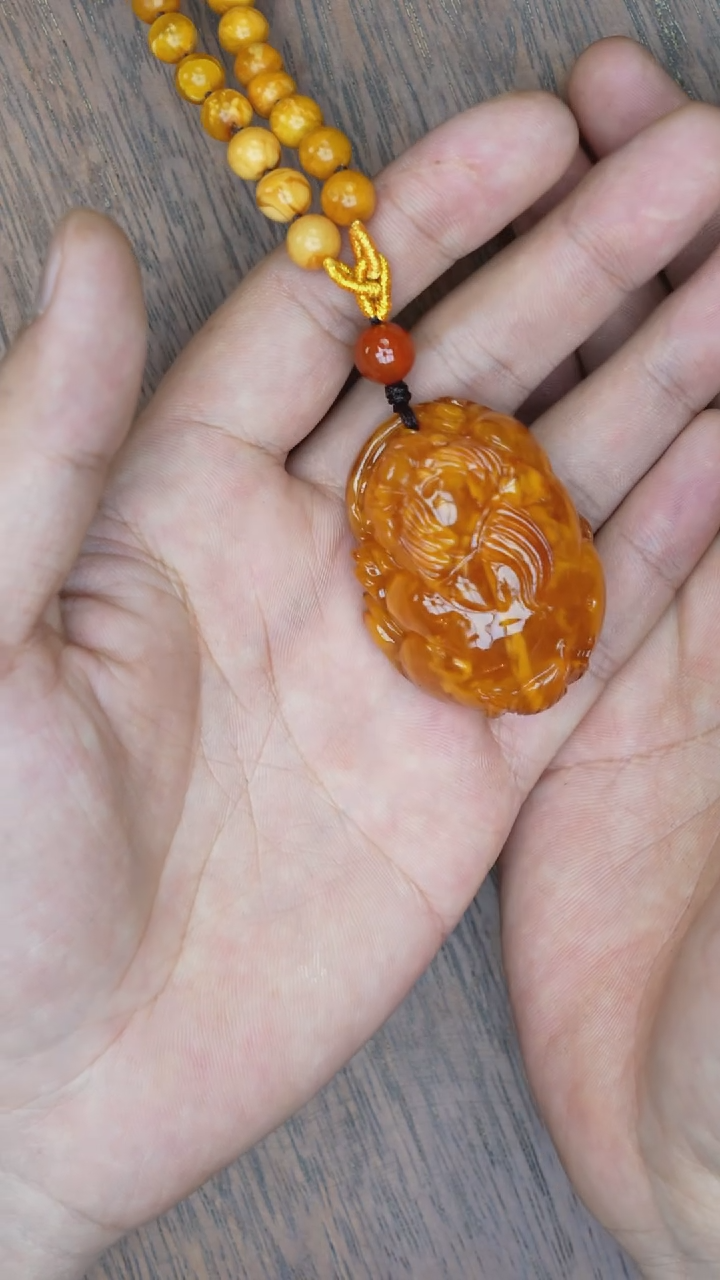 【闪购商品】琥珀裸石未镶嵌貔貅吊坠  序号7