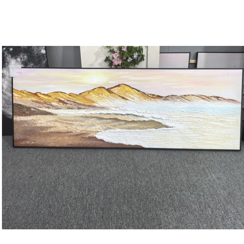 手绘油画沙发背景墙装饰画现代客厅横版挂画大幅壁画风景70200