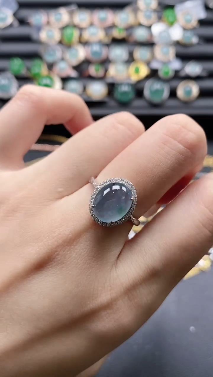 【闪购商品】翡翠戒指银S925镶嵌51511