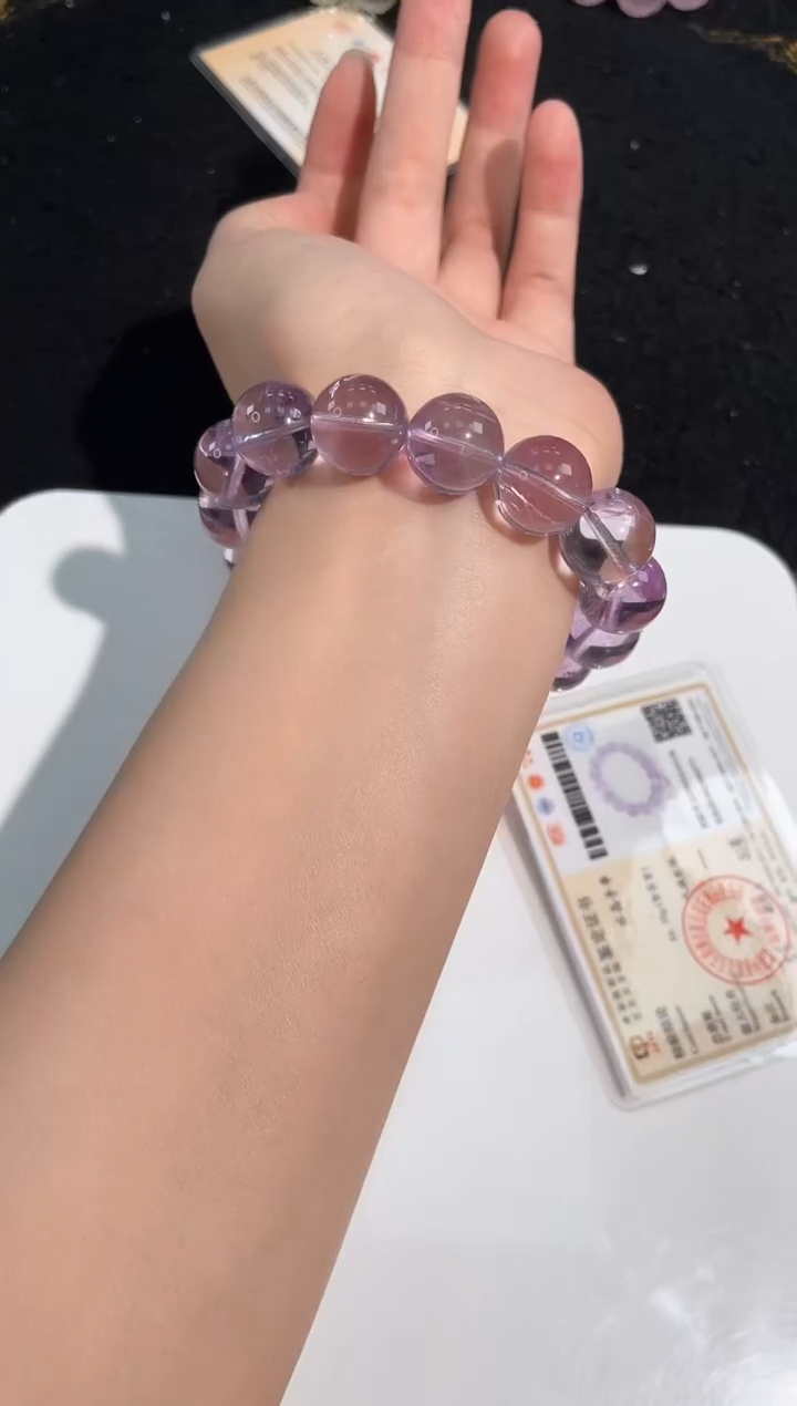 【闪购商品】水晶手链未镶嵌76号玻利维亚紫水单圈14mm
