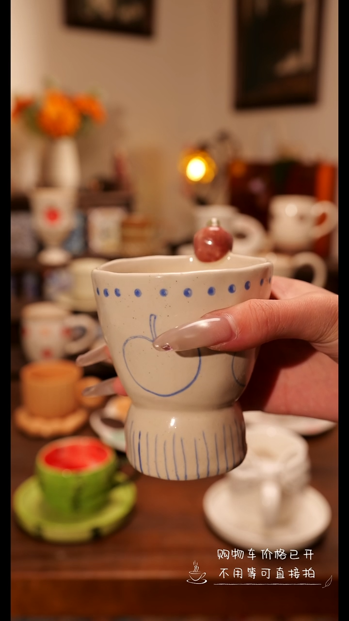 陶瓷便携款粗陶苹果 