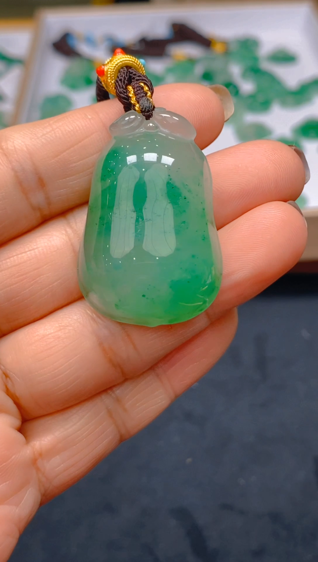 【闪购商品】石英质玉颈饰未镶嵌冰美人非洲翠A货，冰种003