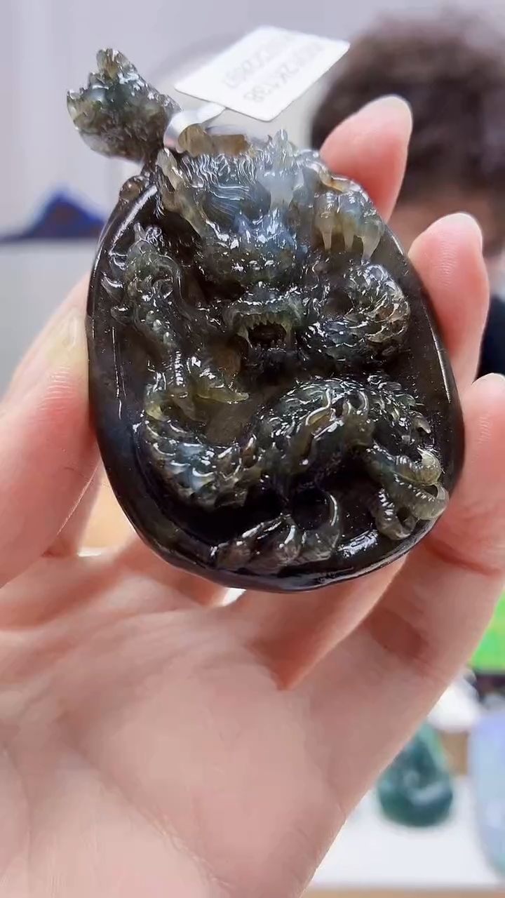 未镶嵌定制翡翠4688zm-毛货挂件龙牌56