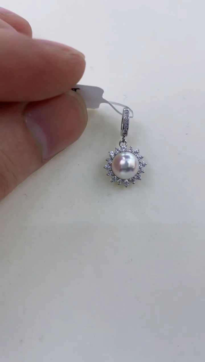 颈饰银S925镶嵌海水珍珠  