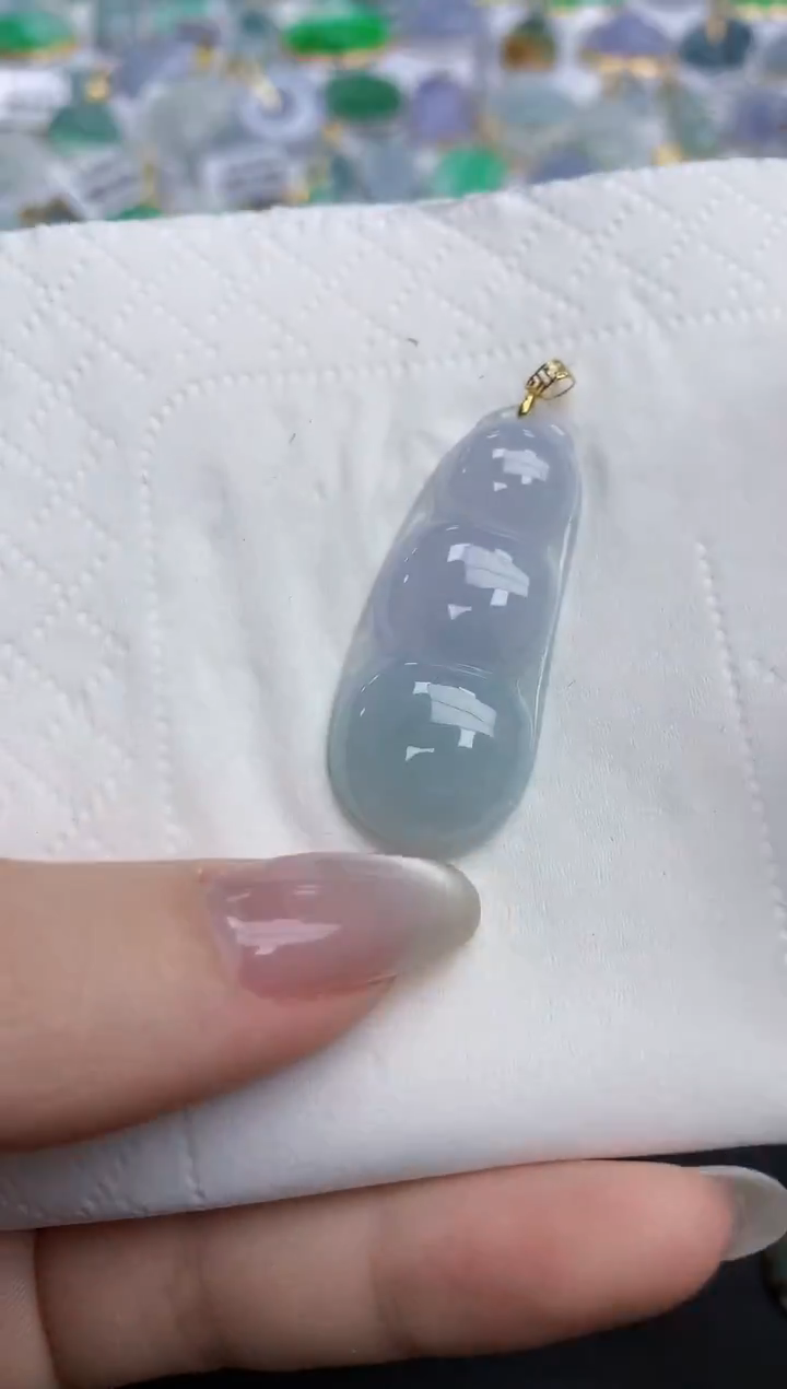 【闪购商品】翡翠颈饰18K金镶嵌天然缅甸翡翠A货