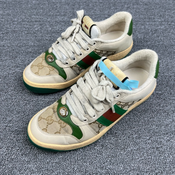 95新 GUCCI/古驰 37码 Gucci古驰做旧脏脏鞋 98新 /6194运动复古