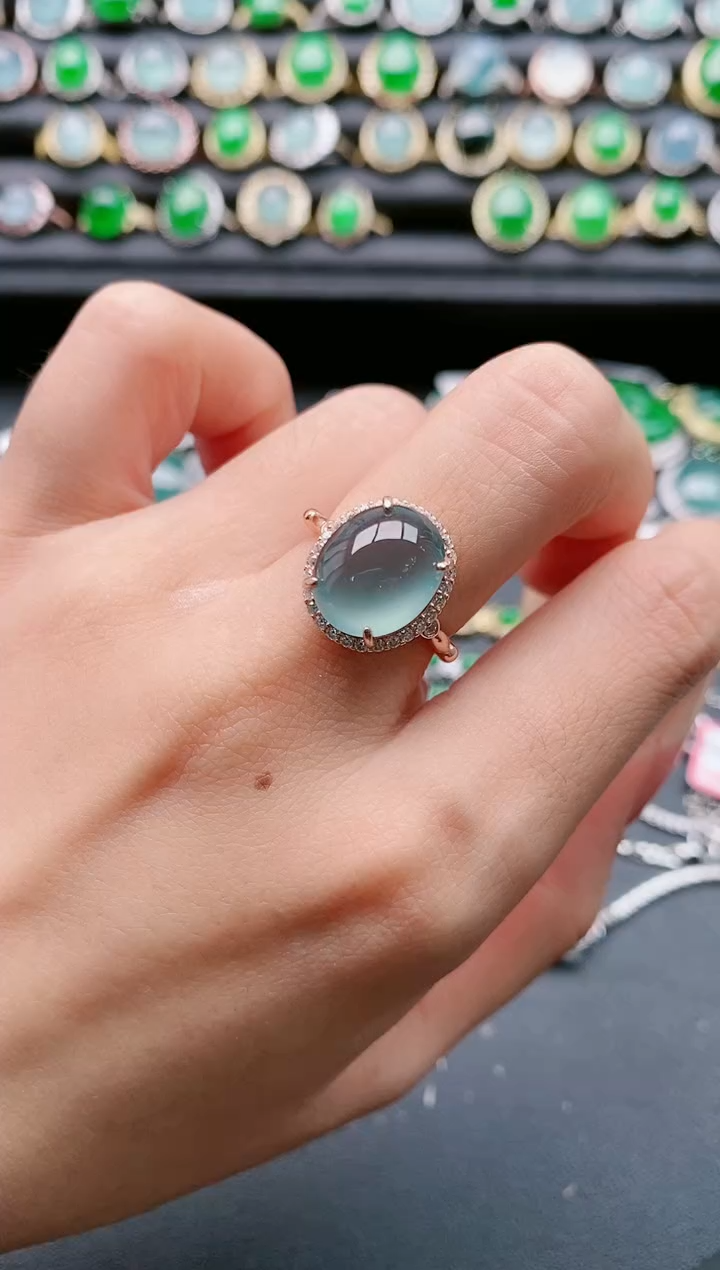 【闪购商品】翡翠戒指银S925镶嵌111111111