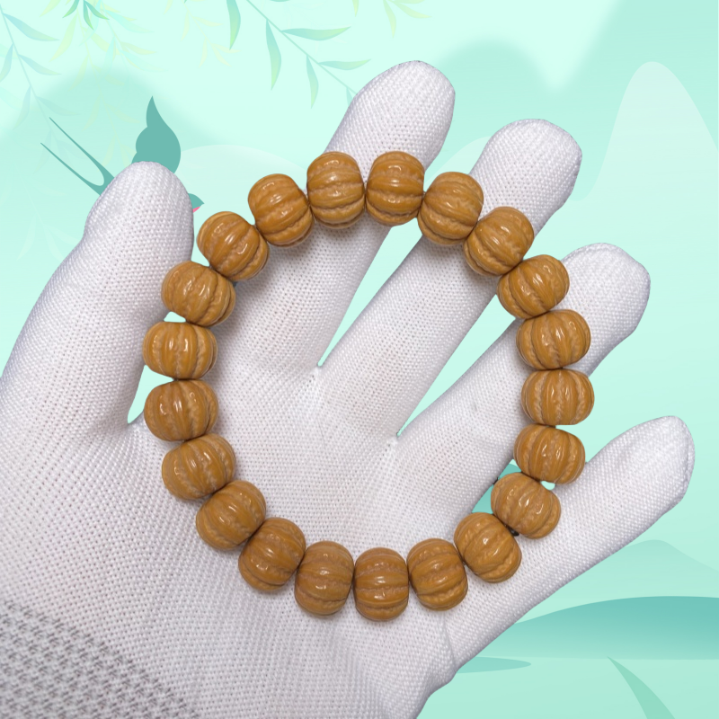 飞碟矮桩京八棱精雕猴头核桃手串#文玩手串#精雕工深雕刻手串