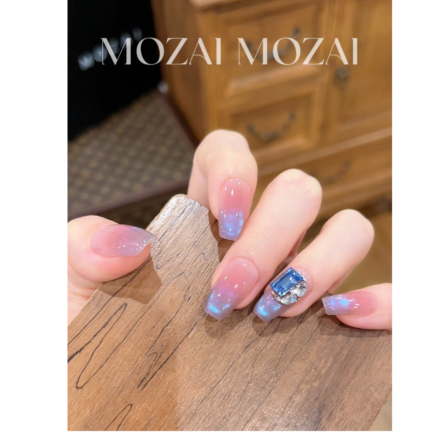 茉哉【施家全华钻/鸢尾之诗】纯手工定制美甲拆卸穿戴甲A5410