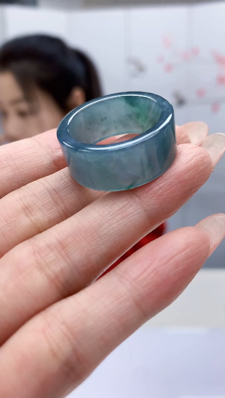 【闪购商品】定制翡翠未镶嵌4902MM-毛货戒圈67