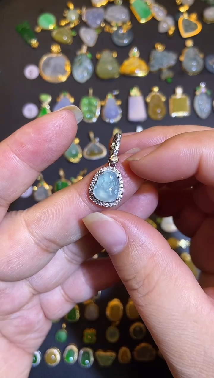 吊坠(不含链)银S925镶嵌翡翠1