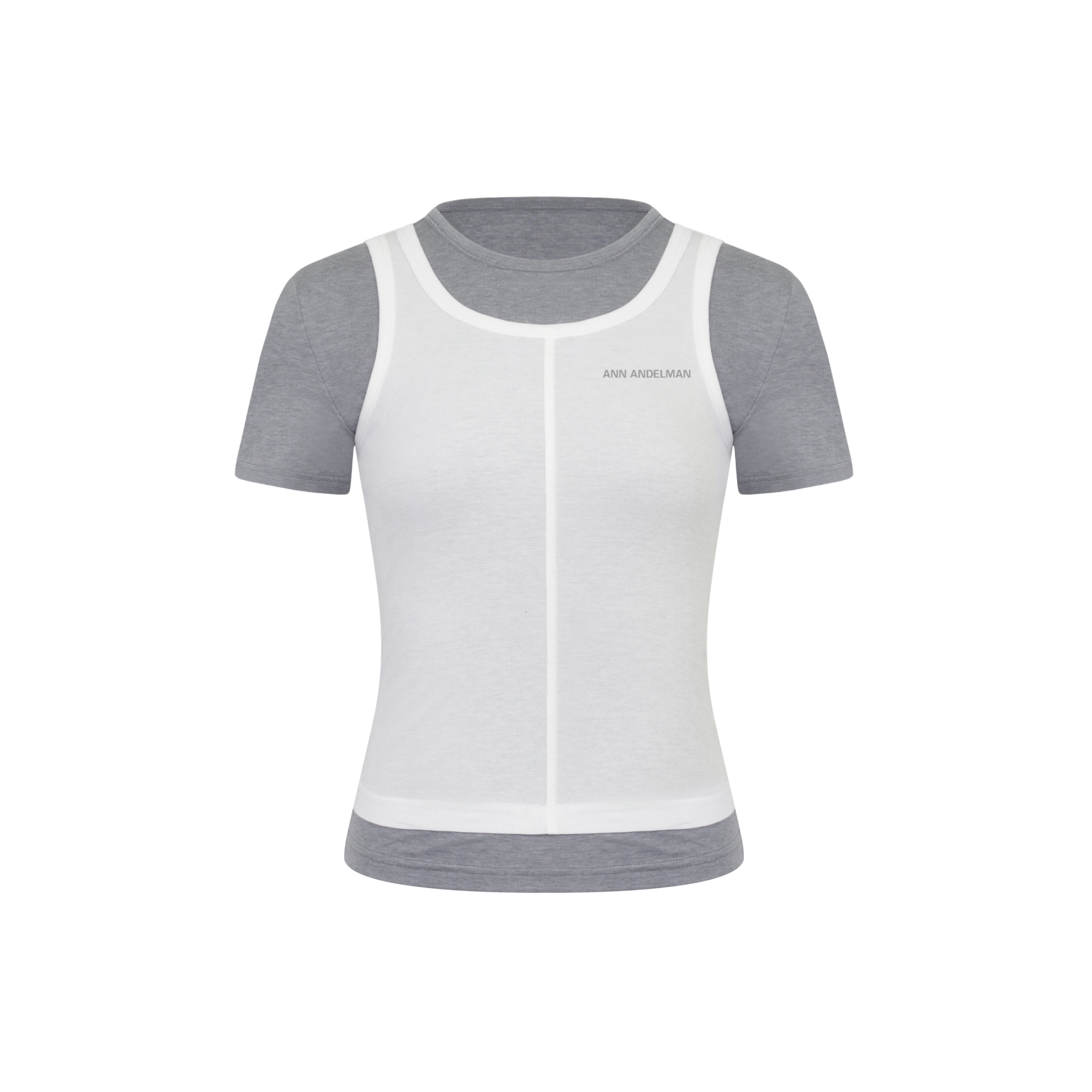 ANN ANDELMAN 25春夏 时尚设计短袖圆领套头修身短款T恤