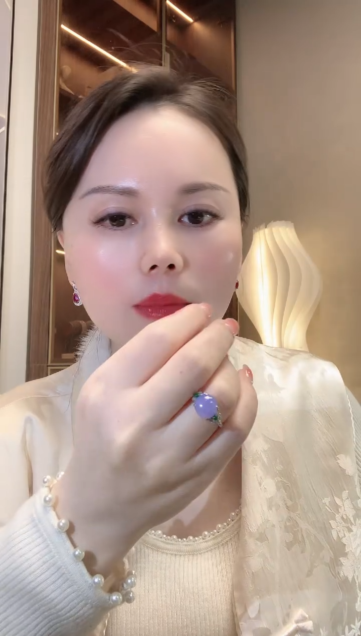 【闪购商品】翡翠戒指18K金镶嵌F17 紫货有一定色差