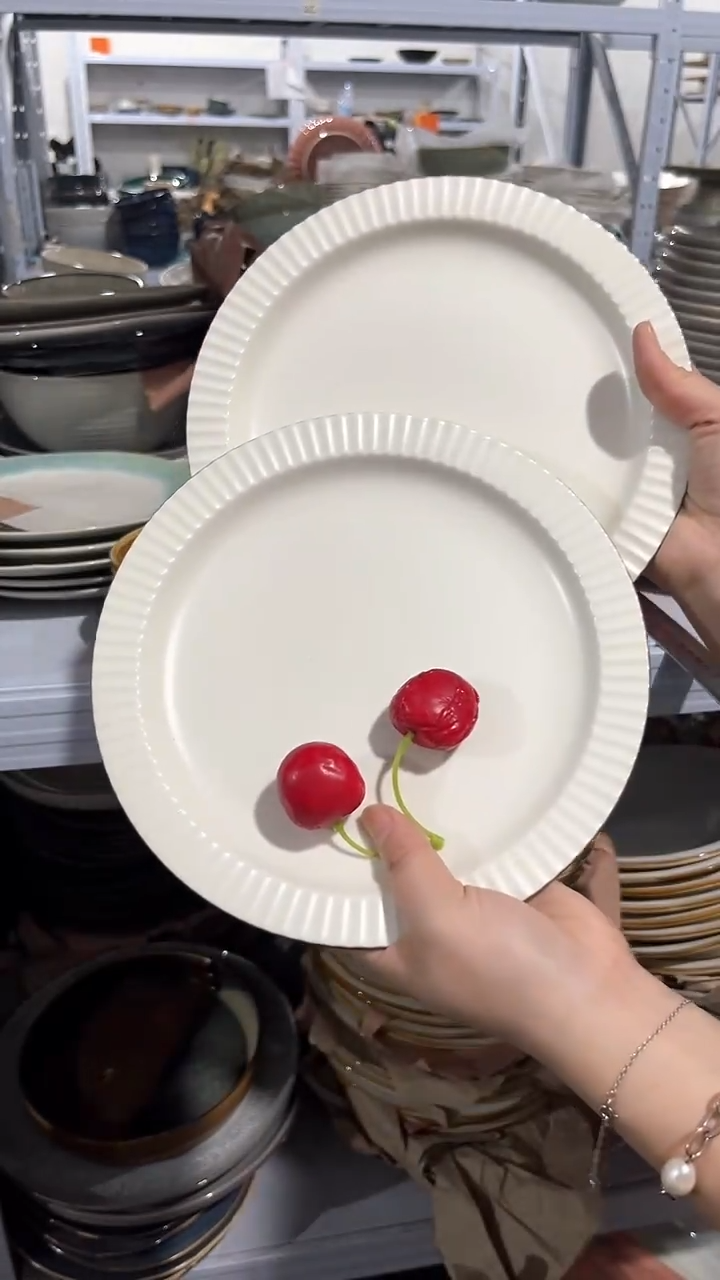 【闪购商品】瓷片外贸尾货瑕疵满20包邮X2 咖边浅盘