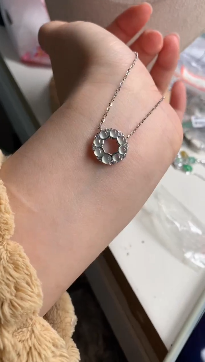 银S925镶嵌戒指翡翠项链1