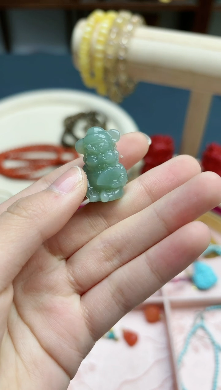 【闪购商品】和田玉吊坠未镶嵌和田玉财财吊坠*1 QC编绳