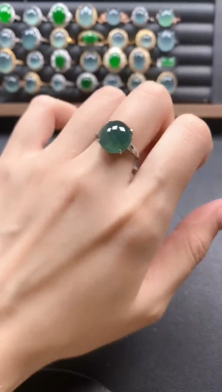 银S925镶嵌戒指翡翠5151