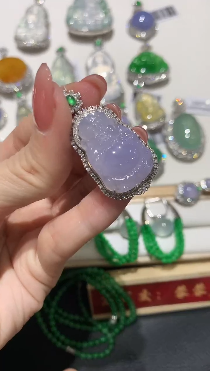 【闪购商品】翡翠吊坠(不含链)18K金镶嵌团购2